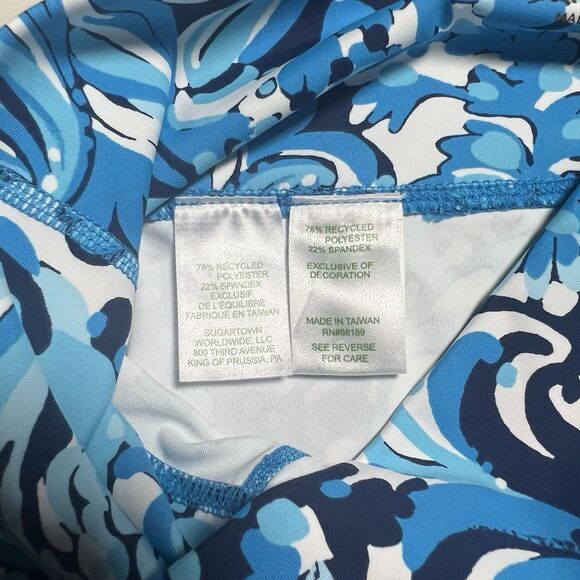 Lilly Pulitzer South Beach High Rise‎ Bike Short Luxletic Blue Athletic Small - Picture 4 of 6